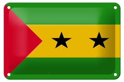 Produktbild von Blechschild Flagge São Tomé und Príncipe 18x12cm São Tomé Dekoration