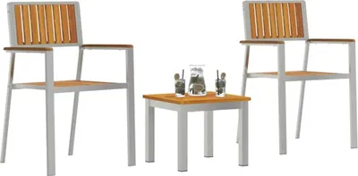 Immagine prodotto di vidaXL Set da pranzo da giardino, 3 pezzi, colore marrone