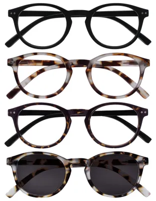 Produktbild von Lesebrille OPULIZE 4er-Pack Schwarz Dunkel Braun +1,00 für Herren Damen