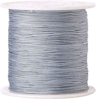 Produktbild von Nylonschnur - 0,8 mm Stärke - für Makramee Schmuckherstellung und Plissee - Grau