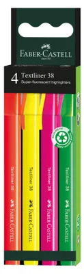 Obrázok produktu pre Zvýrazňovač Faber-Castell, 4 fluorescenčné farby