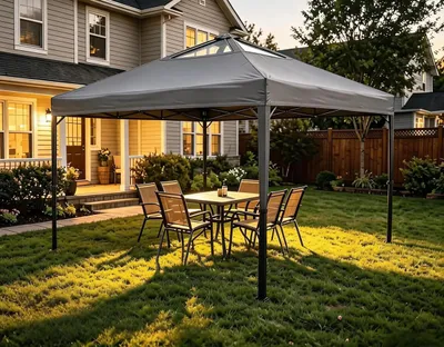 Produktbild von Pop Up Pavillon 2,7 x 2,7 m - Faltpavillon - Schnell automatische Öffnung - Wasserdichtes 600D Oxford - UPF 50+ UV-Schutz - Aluminiumgestell - Mit Sandsäcken und Tragetasche - Dunkelgrau