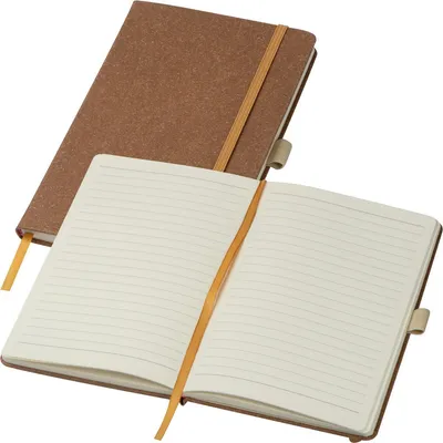 Produktbild von Notizbuch mit recyceltem Ledereinband / 160 linierte Seiten / A5 / Farbe: braun