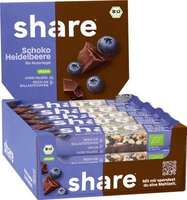 Produktbild von share Nussriegel Schoko & Heidelbeere – 15x35g