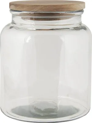 Produktbild von Glasdose HOME transparent mit Holzdeckel 2350ml Vorratsdose aus Glas und Holz