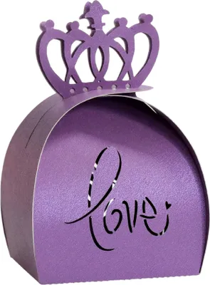 Produktbild von 50 Packungen Valentinstag Party Favor Boxen, Laser Cut "Love" & Crown Candy Boxen, Geschenk-Boxen Für Hochzeit Braut Jahrestag Party