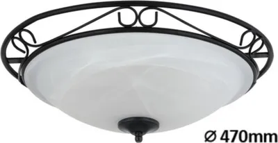 Produktbild von Rabalux 3723 Deckenleuchte 3 Spots Athen, E27, schwarz-weiß, rund, Mediterran, ø470mm