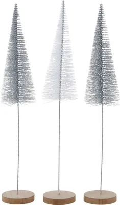 Produktbild von Dekoaufsteller Tarvo Weihnachtsbaum H 40 cm silber Kunststoff 3er Set