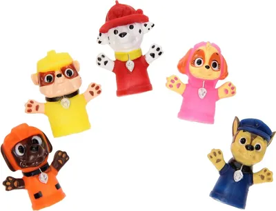 Produktbild von Spin Master - Paw Patrol Fingerpuppen - 5 Charaktere Hunde Feuerwehr Kinderserie Chase Skye