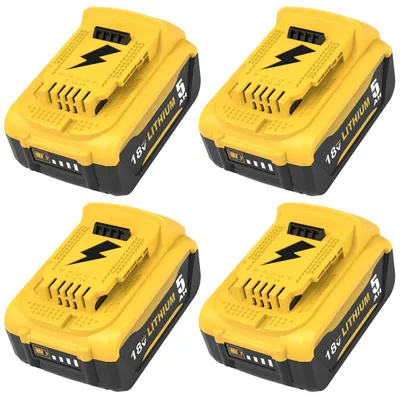 2er-Pack 18 V 5 Ah Akku, kompatibel mit Dewalt 18 V