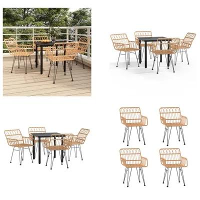Produktbild von vidaXL 5 tlg. Garten Essgruppe Poly Rattan - Garten Essgruppe - Garten Essgruppe - Essgruppe Terrasse - Outdoor Essgruppe