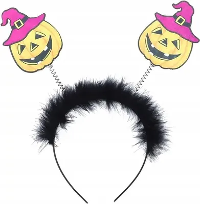 Immagine prodotto di Cerchietto per festa di Halloween con zucche e piume