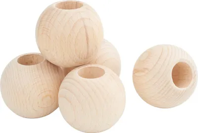 Produktbild von VBS Holzkugeln mit großer Bohrung "Ø 50 mm" 5 Stück