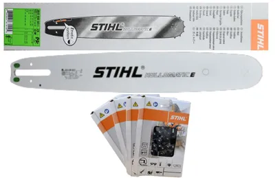 Produktbild von Stihl Schneidgarnitur Führungsschiene 30030006811 Rollomatic 37cm  mit 4 Stihl 36860000062 Halbmeißelketten 62 Glieder