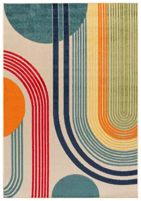Zdjęcie produktu dla Mazovia Dywan Nowoczesny, Geometryczny - Fano Luce - beżowy, wielokolorowy i kremowy, 250x350 cm, wodoodporny, do salonu