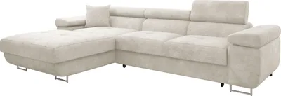 Produktbild von MIRJAN24 Ecksofa Torezio Mini, Stilvoll Eckcouch mit Bettkasten und Schlaffunktion, Einstellbare Kopfstützen, 280x170x70-90 cm (Farbe: Lumo 55, Seite: Links)