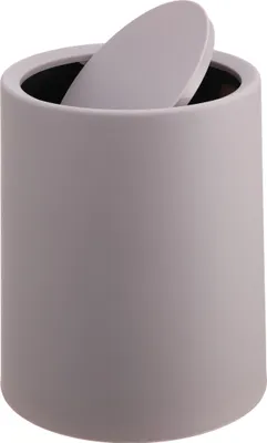 Obrázok produktu pre Kozmetický koš Relaxdays, 6 litrov, s výklopným vekom, vnútorným košom, z matného plastu, okrúhly kúpeľňový koš, béžový