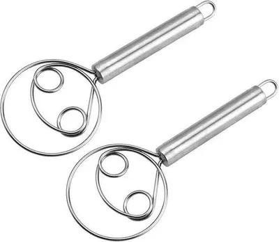 Produktbild von Famanu Teigmischer Set, Edelstahl Teigmischer für Brot, Kuchen und Torten - Ergonomisches Design