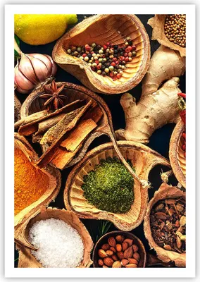 Produktbild von Poster - Poster ohne Rahmen - Küche Essen Kräuter Gewürze - 70x100 cm - Wand Bild - Wanddeko - Wandbilder - Kunstposter - Wandposter - Bilder - Kunstdruck - Wandbild - P2XPA70x100-2844