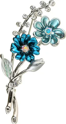 Produktbild von Elegante Brosche in Blumenstraußform, glänzende Strasssteine, eingelegte Anstecknadel, Anzug, Revers, Schal, Emaille, Abzeichen, Mantelzubehör