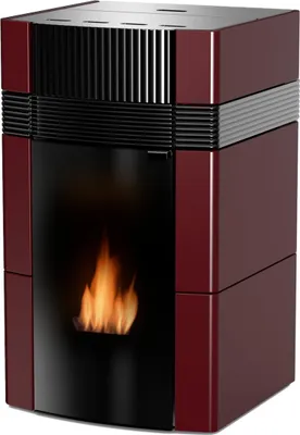 Productafbeelding van Robin Wood Woody 18 kW – Pelletkachel met wateraansluiting, ++ | Bordeaux keramiek
