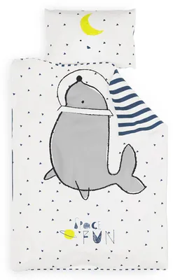 Produktbild von sleepwise Kinderbettwäsche 100x135 | Babybettwäsche Set für Kinder mit 1 Kissenbezug 40x60 cm | extraweiche Mikrofaser Kinder Bettwäsche Set für Mädchen und Junge mit Reißverschluss | Space fun