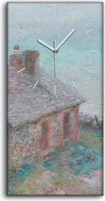 Produktbild von Leinwand Wanduhr Wandkunst Uhr Geräuschlos 30x60 Das Zollhaus von Varengeville - weiße Hände