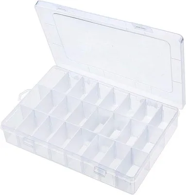 Productafbeelding van Famanu opbergdoos, transparant, met compartimenten - 24 vakken voor sieraden en kleine accessoires