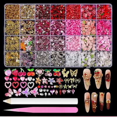 Image de Lot de plus de 6000 décorations pour ongles et pierres précieuses