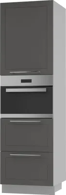 Produktbild von Backofenschrank KVANTUM Teilauszug 60cm Korpus- & Frontfarbe wählbar (Q-D14/RU/2M/356),graphit matt,grau