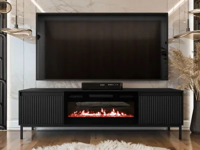 Immagine prodotto di Mobile porta TV con camino elettrico REMY - nero