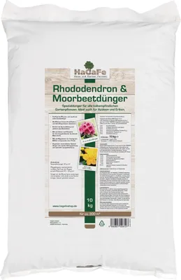 Produktbild von HaGaFe Rhododendrondünger, Moorbeetdünger, 1 x 10kg, Spezialdünger für alle Moorbeetpflanzen, Ideal auch für Azaleen, Heide und Eriken