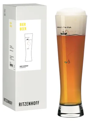 Immagine prodotto di Bicchiere da birra Ritzenhoff Angeln, modello #2, Valdo Pangalila, capacità 396 ml, vetro cristallino