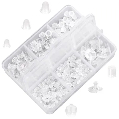 Produktbild von Ohrstecker-Stopper aus weichem Silikon, transparent, 1 Stück, für Ohrschmuck