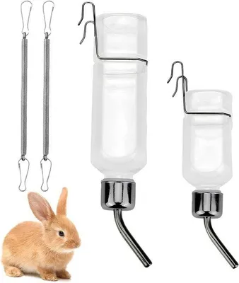 Obrázek produktu pro Automatický napáječ pro drobná zvířata, závěsný napáječ pro králíky, křečky a činčily – 2 ks