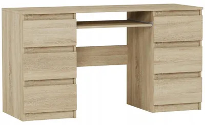 Obrázek produktu pro Psací stůl počítačový 135 cm 6 zásuvek FRAMIRE N-32 sonoma