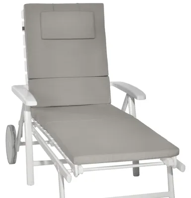 Produktbild von Beautissu Gartenliege Auflage Sonnenliege Loft RL, 200x60x5cm, Hellgrau