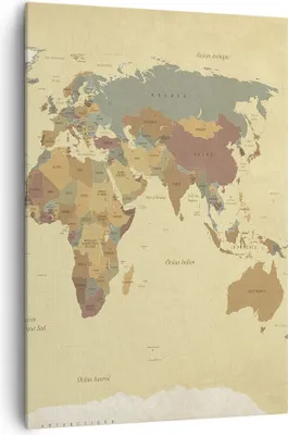 Produktbild von Bild auf Leinwand - Leinwandbild - Einteilig - Karte Welt Land - 70x100cm - Wand Bild - Wanddeko - Wandbilder - Leinwanddruck - Kunstdruck - Wanddekoration - Leinwand bilder - Wandbild - PA70x100-3861