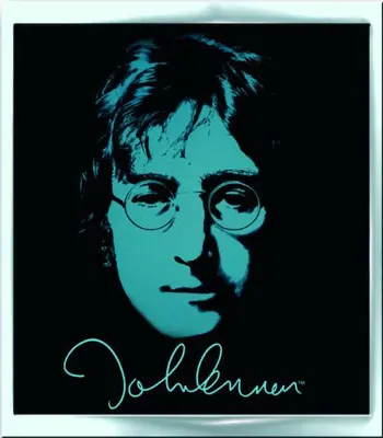Image de John Lennon - Photo - Badge, Métal RO7653 (Taille unique) (Noir/Bleu)