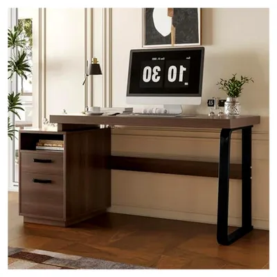 Produktbild von Moderner Schreibtisch 135x54 cm im minimalistischen Stil mit MDF-Platte und Stahlrohr
