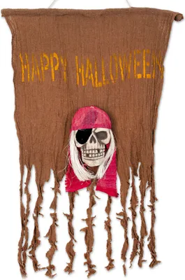 Produktbild von Deko Halloween Totenkopf Flagge 50 x 70 cm Karneval Party Fasching
