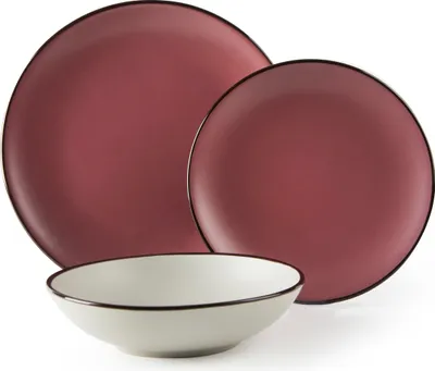 Image de Excelsa Set de vaisselle 18 pièces Pink Moon Céramique Rouge