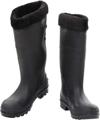 Zdjęcie produktu dla vidaXL Buty gumowe z wyjmowaną podszewką Czarne Rozmiar 40 PVC