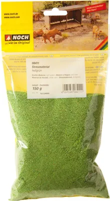 Produktbild von NOCH® Streumaterial hellgrün, Modellbau Streu, 150 g Beutel für Dioramen und Modelleisenbahn – ideal für H0, TT, N, Z