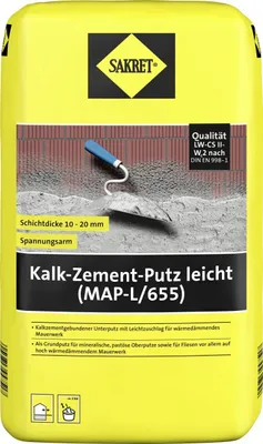Produktbild von SAKRET Kalk-Zement-Putz leicht (MAP-L/655) 25 kg Sack