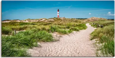 Produktbild von ARTland Leinwandbild Leuchtturm auf der Insel Amrum Größe: 40x20 cm