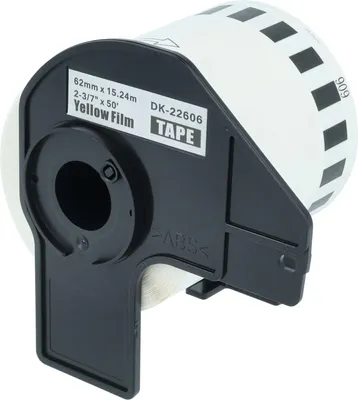 Produktbild von vhbw Rolle mit Halter 62mm x 15,24m (1 Etikette) Ersatz für Brother DK-22606 für Drucker - Premium Gelb