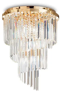 Image de Ideal Lux Plafonnier Carlton 12-flg. or clair, clair 213507