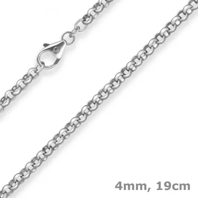 Produktbild von 4mm Armband Erbskette Silberarmband Armschmuck aus 925 Silber 19cm