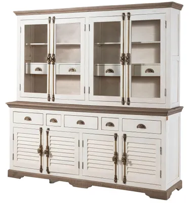Produktbild von MASSIVMOEBEL24 Buffet Mango 204x50x210 weiß lackiert TOULOUSE #103